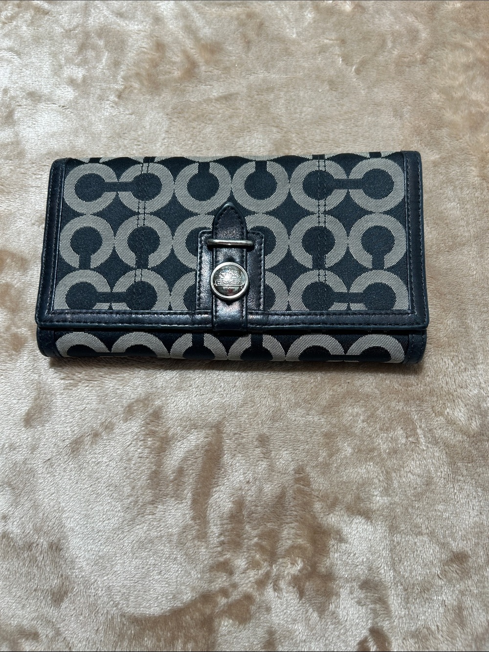 Coach Signature Black and Gray Wallet